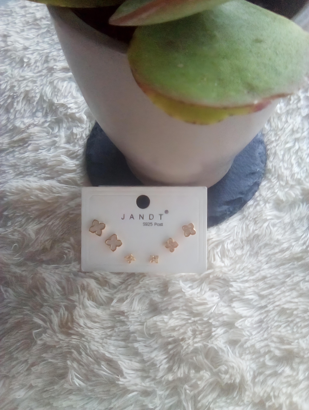 2/$20 Gold Plated Clover Stud Earring Set - 3 Pairs - Picture 1 of 7